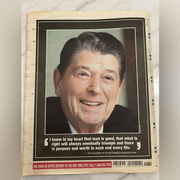 COPY - New York Post Newspaper dated 6/12/2004 Ronald Reagan’s death - Picture 3 of 3